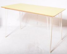 MID CENTURY 1950S YELLOW FORMICA KITCHENETTE DINING TABLE