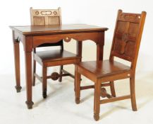EARLY 20TH CENTURY ECCLESIASTICAL TABLE & CHAIRS