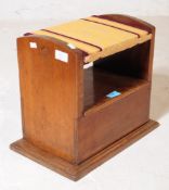 20TH CENTURY OAK METAMORPHIC UPHOLSTERED GOUT STOOL