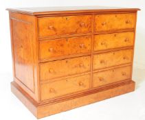 20TH CENTURY GEORGE III REVIVAL BURR WALNUT FILING CHEST