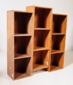 BRITISH MODERN DESIGN - MID CENTURY STACKING OAK BOOKCASE