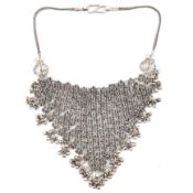 INDIAN CHAINMAIL BIB NECKLACE - TESTS AS SILVER