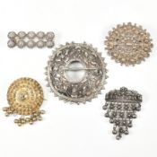 COLLECTION OF SILVER BROOCHES - MAANG TIKKA, CASTELLORIZAN
