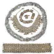 COLLECTION OF SILVER & WHITE TONE METAL ETHNIC JEWELLERY AF