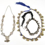 THREE AFRICAN METAL NECKLACES INCLUDING ETHIOPIAN & MOROCCAN