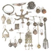 COLLECTION OF WHITE METAL JEWELLERY - INDIAN & YEMENI