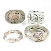 COLLECTION OF COPPER & WHITE METAL BANGLES - BAMUM & INDIAN