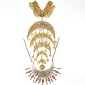 KIRDAN BRASS HALF MOON BELLY DANCER NECKLACE
