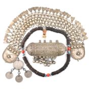 COLLECTION OF WHITE TONE METAL ETHNIC JEWELLERY