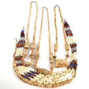 COLLECTION OF BONE BEAD NECKLACES - AFRICAN - INDIGENOUS AMERICAN