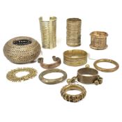 COLLECTION OF AFRICAN & INDIAN BRACELETS - CUFFS & ANKLETS