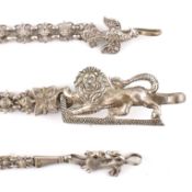 COLLECTION OF ASIAN WHITE METAL CHAIN NECKLACE & BELTS