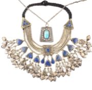 TWO AFGHAN & EGYPTIAN NECKLACES