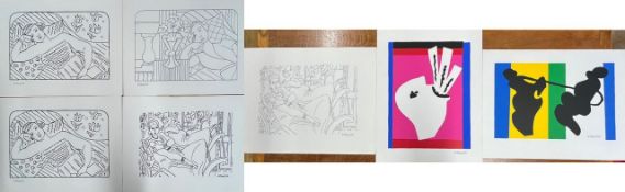 SEVEN VINTAGE LITHOGRAPHS ON PAPER AFTER HENRI MATISSE
