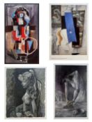 PABLO PICASSO - WOMAN IRONING & OTHER FOUR POSTERS (4)