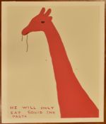 DAVID SHRIGLEY - HE WILL ONLY EAT SQUID INK PASTA POSTER
