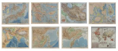 SEVEN CONIC PROJECTION MAPS T/W BRITISH EMPIRE MAPS