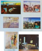 SIX VINTAGE SALVADOR DALI GALLERY POSTERS