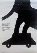 DAVID SHRIGLEY - ELEPHANT CHOOSES TO STAND ON YOUR CAR POSTER