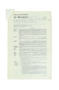 ALIEN (1979) - JOHN HURT - ORIGINAL CONTRACT & RELATED PAPERWORK