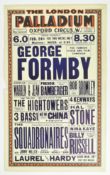 1940S THEATRE POSTER – GEORGE FORMBY / LAUREL & HARDY LONDON PALLADIUM
