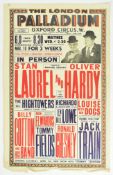 1940S THEATRE POSTER – LAUREL & HARDY - LONDON PALLADIUM