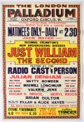 1940S THEATRE POSTER - LONDON PALLADIUM - JUST WILLIAM