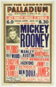 1940S THEATRE POSTER – MICKEY ROONEY - LONDON PALLADIUM