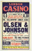 1940S THEATRE POSTER – OLSEN & JOHNSON - LONDON CASINO
