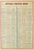 1940S THEATRE POSTER - OFFICIAL THEATRE GUIDE 1946