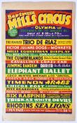 1940S CIRCUS POSTER - BERTRAM MILLS - OLYMPIA GRAND HALL