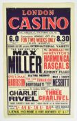 1940S THEATRE POSTER – MAX MILLER - LONDON CASINO THEATRE
