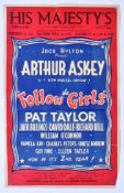 1940S THEATRE POSTER - HIS MAJESTY'S - ARTHUR ASKEY