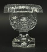 SMALL CIRCA 1800 IRISH CUT GLASS TURNOVER BOWL