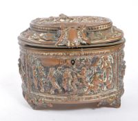 LATE 19TH CENTURY VICTORIAN BRONZE REPOUSSE JEWELLERY BOX
