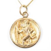 ITALIAN 9CT GOLD CHAIN NECKLACE WITH ROLLED GOLD PENDANT