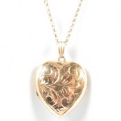 HALLMARKED 9CT GOLD HEART LOCKET PENDANT NECKLACE