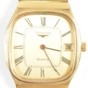 LONGINES GOLD PLATED STAINLESS STEEL QUARTZ WRISTWATCH