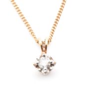 HALLMARKED ITALIAN 9CT GOLD & DIAMOND PENDANT NECKLACE