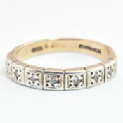 HALLMARKED 9CT GOLD & DIAMOND HALF ETERNITY RING