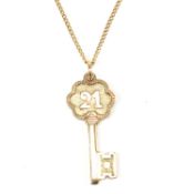HALLMARKED 9CT GOLD GEORG JENSEN KEY PENDANT NECKLACE