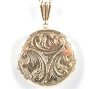 GEORG JENSEN HALLMARKED 9CT GOLD LOCKET PENDANT NECKLACE