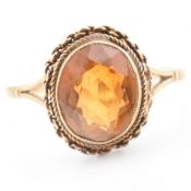 HALLMARKED 9CT GOLD & CITRINE RING