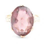 1970S HALLMARKED 9CT GOLD & PURPLE STONE RING