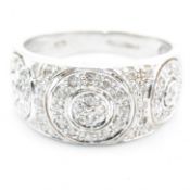 HALLMARKED 9CT WHITE GOLD & DIAMOND RING