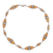 19TH CENTURY SILVER & PASTE CHOKER NECKLACE