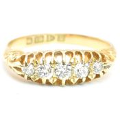 EDWARDIAN HALLMARKED 18CT GOLD & DIAMOND GYPSY RING