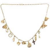 HALLMARKED 9CT GOLD CHARM NECKLACE