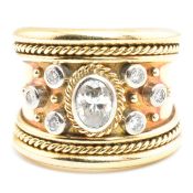 ETRUSCAN STYLE 18CT GOLD & DIAMOND BAND RING