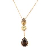 HALLMARKED 9CT GOLD & GEM SET PENDANT NECKLACE